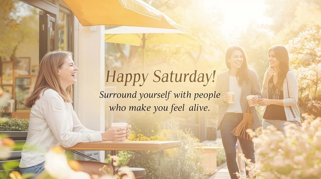 “Happy Saturday! Surround yourself with people who make you feel alive.”