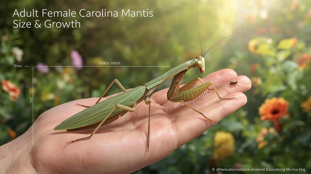 Adult Female Carolina Mantis Size & Growth